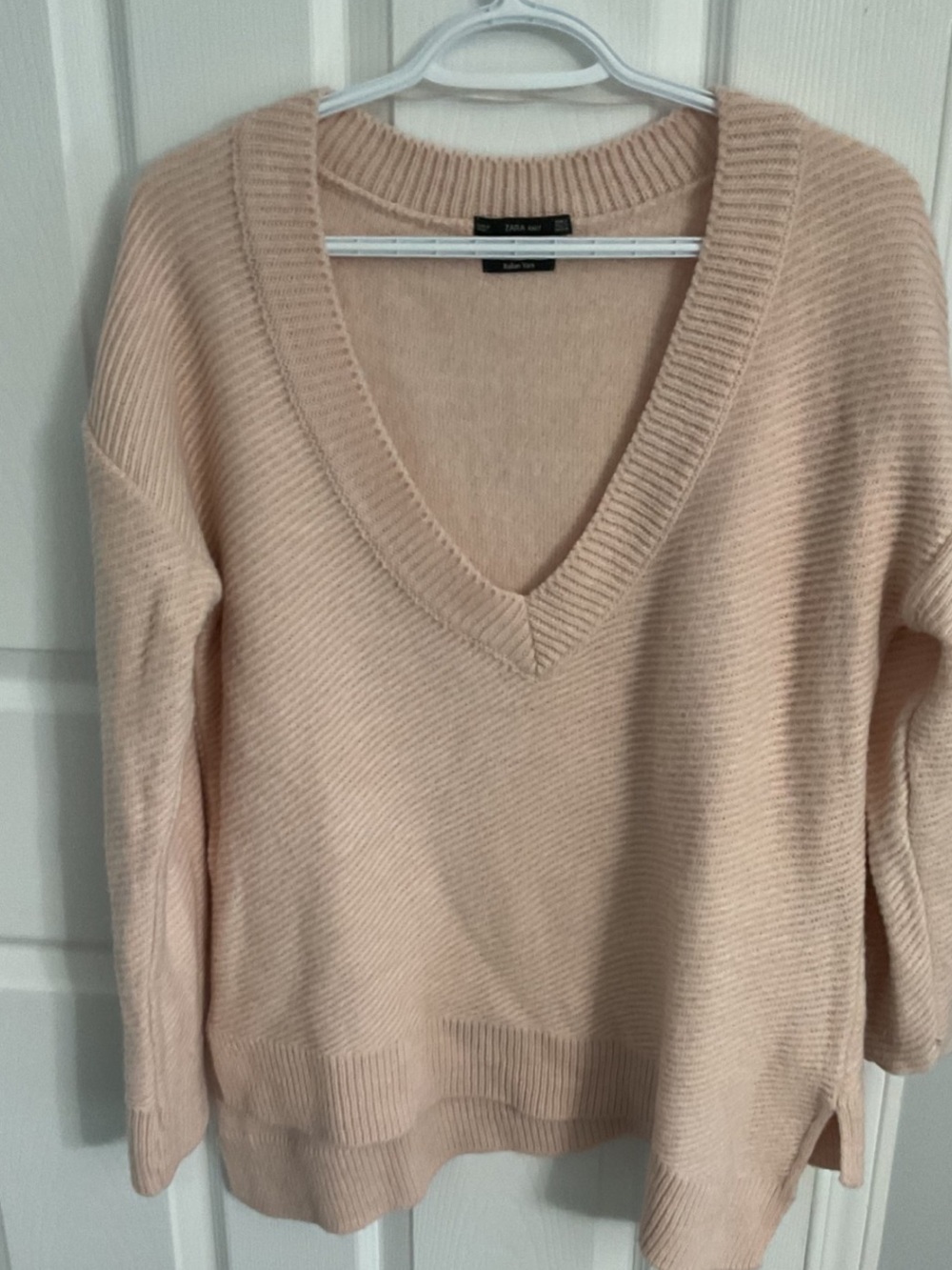 Zara Wool V-Neck Ribbed Sweater - Picture 2 of 4